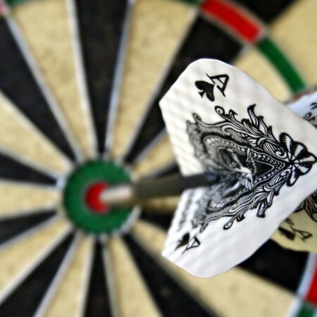 Dartscheibe und Dart Abstand
