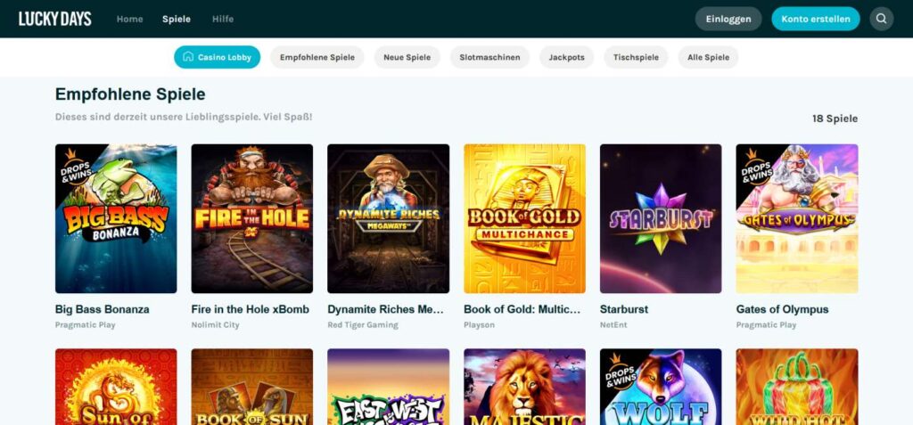 luckydays spiele