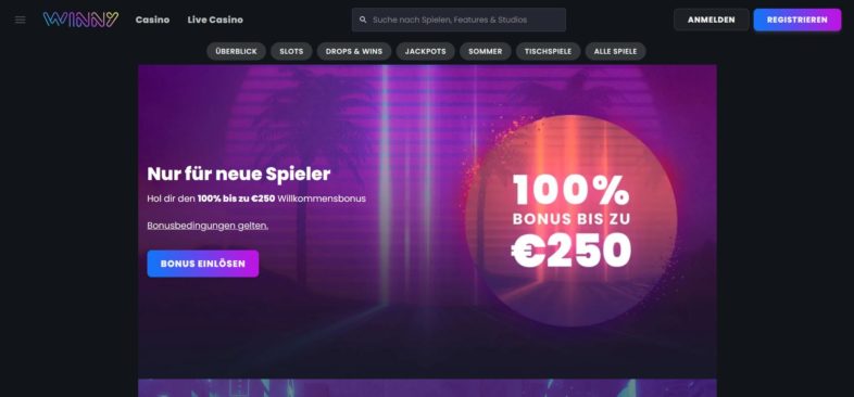 winny casino bonus